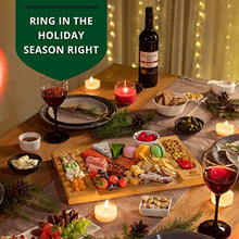 Load image into Gallery viewer, Unique Bamboo Cheese Board, Charcuterie Platter and Serving Tray for Wine, Crackers, Brie and Meat. Large and Thick Natural Wooden Server - Fancy House Warming Gift & Perfect Choice for Gourmets