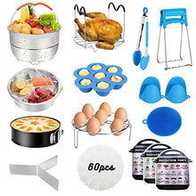 Load image into Gallery viewer, Accessories for Instant Pot, 75PCS Accessories Compatible with 5/6/8Qt Instant Pot - 60 Pcs Parchment Papers, 2 Steamer Baskets, Springform Pan, Egg Rack, Egg Bites Mold, and so