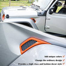 Load image into Gallery viewer, Bonbo Exterior Accessories Car Wheel Eyebrow Side Air Conditioning Vent Outlet Decoration Cover Trim ABS for 2018-2021 Jeep Wrangler JL JLU & Gladiator JT 2PCS (Orange)