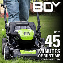 Load image into Gallery viewer, Greenworks Pro 80V 21-Inch Brushless Self-Propelled Lawn Mower 4.0Ah Battery and Charger Included, MO80L410