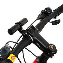 Load image into Gallery viewer, Vinqliq Bike Cycling Lightweight Carbon Fiber Handlebar Extender Extension Lamp Holder Mount with Aluminum Alloy Bracket for Bike Mounts, GPS Units, Headlights, Cameras or Smartphone Cases (Black)