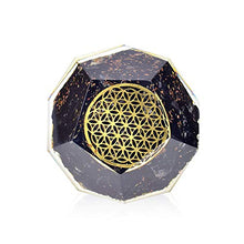 Load image into Gallery viewer, Orgonite Crystal – Black Tourmaline Emf Protection Orgone energy Generator- Flower of Life Orgonite Dodecahedron Healing Crystal for – Mood Swing Boost Immune System Chakra Balance