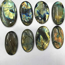 Load image into Gallery viewer, Gemkora Natural Iridescent Spectrolite Labradorite Gemstone Wholesale Cabochons Lot, Jewelry Making Loose Gemstone, Polished Crystals, DIY, Wire Wrapping, Healing Crystals, Bulk Gemstone (100 carats)