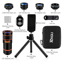 Load image into Gallery viewer, Cell Phone Camera Lens Kit,6 in 1 Universal +0.62x Wide Angle &25x Macro +235°Fisheye +Phone Holder -Shutter Remote+Tripod for iPhone X/8/7/6/6s plus Samsung Android & phone