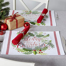 Load image into Gallery viewer, DII Boughs of Holly Colletion Tabletop, Placemat Set, 6 Piece