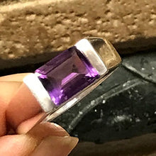 Load image into Gallery viewer, Genuine 2ct Purple Amethyst 925 Solid Sterling Silver Men's Ring Size 6, 6.75, 7, 7.75, 8, 9.75, 10, 10.75, 11, 11.75, 12