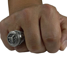 Load image into Gallery viewer, Aries Skull Zodiac Sign Sterling Silver 925 Biker MenS Ring Masonic