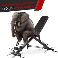 Load image into Gallery viewer, Yoleo Adjustable Weight Bench, Upgrade Version- Seat/Back/Feet Adjustable, 550 lbs Capacity, Folding Flat/Incline/Decline FID Bench, Perfect for Full Body Workouts and Home Gym