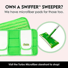 Load image into Gallery viewer, Turbo Mops Reusable Floor Mop Pads - Pack of 2, Machine Washable, 12-inch Microfiber Mop Refills - Compatible with Swiffer Wet Jet - Household Cleaning Tools