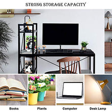 Load image into Gallery viewer, Tangkula Tower Computer Desk with 4 Tier Shelves, Study Writing Table with Storage Bookshelves, Modern Compact Home Office Workstation, 47.5" Tower PC with Steel Frame & Adjustabe Feet Pad