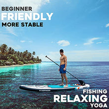 Load image into Gallery viewer, RANGALii 11' Foot Inflatable SUP Stand Up Paddle Board(32" Wide, 6" Thick) Durable with Adjustable Paddle, Backpack, Pump and Leash (Lake Blue)