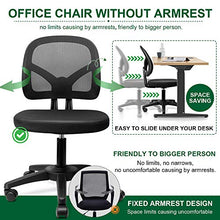Load image into Gallery viewer, KOLLIEE Armless Mesh Office Chair Ergonomic Comfortable Armless Desk Chair Small Black Adjustable Computer Chair No Armrest Mid Back Swivel Task Chair for Small Spaces