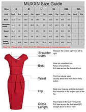 Load image into Gallery viewer, MUXXN Ladies Foraml Wedding Dark Blue Dresses Tie Bowknot Party Midi Dress (Blue L)