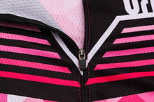 Load image into Gallery viewer, Uriah Women's Cycling Jersey Short Sleeve Reflective with Rear Zippered Bag Diamond Pink Size L