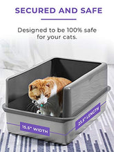 Load image into Gallery viewer, iPrimio Enclosed Sides Stainless Steel Cat XL Litter Box Keep Litter in The Pan - Never Absorbs Odor, Stains, or Rusts - No Residue Build Up - Easy Cleaning Litterbox Designed by Cat Owners