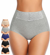 Load image into Gallery viewer, Cotton Underwear for Women, 5 Pack Underpants for Women High Waisted Panties for Women Postpartum Essentials C Section Ladies Briefs Plus Size Post Op Underwear