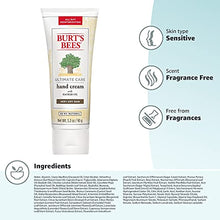 Load image into Gallery viewer, Burt's Bees Hand Cream, Valentine's Gift for Men & Women, for Dry Skin, Moisturizing Natural Lotion, Unscented, Ultimate Care with Baobab Oil, 3.2 Ounce (Packaging May Vary)