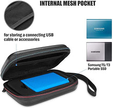Load image into Gallery viewer, ProCase Shockproof Carrying Case + Silicone Cover Combo for Samsung T5 / T3 Portable 250GB 500GB 1TB 2TB SSD USB 3.1 External Solid State Drives, Protective Hard EVA Storage Case Bag -Black