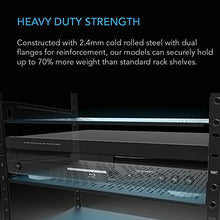 Load image into Gallery viewer, AC Infinity Vented Cantilever 1U Universal Rack Shelf, 10" Deep, for 19” equipment racks. Heavy-Duty 2.4mm Cold Rolled Steel, 60lbs Capacity