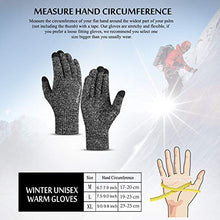 Load image into Gallery viewer, TRENDOUX Driving Gloves, Unisex Knit Winter Touchscreen Glove Men Women Texting Smartphone - Elastic Cuff - Thermal Wool Lining - Stretchy Material Black White - L