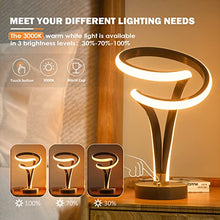 Load image into Gallery viewer, airnasa Modern Spiral RGB Table Lamp, 7 Colors 10 Light Modes LED Nightstand Lamp, Touch Dimmable Bedroom lamp, Cool Lamps for Living Room Bedroom Office, Unique Lamps for Ideal Gift (Black)