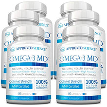 Load image into Gallery viewer, Omega-3MD - Fish Oil EPA & DHA - Improve Cardiovascular, Cognitive, and Joint Health - 6 Bottles Supply