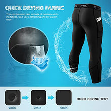 Load image into Gallery viewer, MEETWEE Men's Compression Pants, Cool Dry Running Athletic Tights Workout Leggings Long Base Layer for Gym Fitness Sports (Black+Blue, Large)
