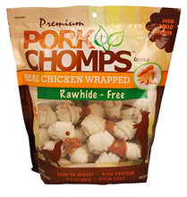 Load image into Gallery viewer, PORK CHOMPS 3-4" REAL CHICKEN WRAPPED KNOT BONE 18CT