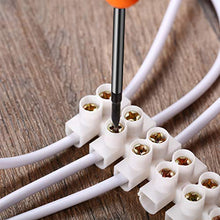 Load image into Gallery viewer, 10 Pieces White Terminal Blocks 12-Position Terminal Strip Dual Row Screw Terminals Electric Wire Connector 4 mm² Wire Gauge, 20Amp 380V