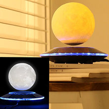 Load image into Gallery viewer, VGAzer Magnetic Levitating Moon Lamp Night Light Floating and Spinning in Air Freely with Gradually Changing LED Lights Between Yellow and White for Home,Office Decor,Unique Holiday Gifts,Night Light