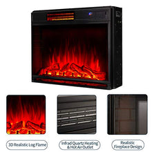 Load image into Gallery viewer, YODOLLA 29 Inch Electric Fireplace Insert, Recessed Mounted & Freestanding Electric Fireplace Heater with Remote Control,Black