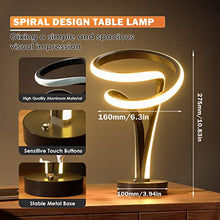 Load image into Gallery viewer, airnasa Modern Spiral RGB Table Lamp, 7 Colors 10 Light Modes LED Nightstand Lamp, Touch Dimmable Bedroom lamp, Cool Lamps for Living Room Bedroom Office, Unique Lamps for Ideal Gift (Black)