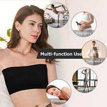 Load image into Gallery viewer, BINACL Women's Bandeau Bralette, Strapless Removable Padded Seamless Basic Layer Tube Top Bra, 3 Pk Black S