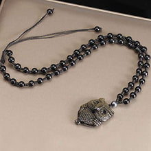 Load image into Gallery viewer, Jewever Golden Obsidian Owl Necklace Natural Stone Amulet Wellness and Wealth Gemstons Pendant for Men or Women