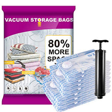 Load image into Gallery viewer, MEIQIHOME 8 Pack Vacuum Storage Bags (3 x Jumbo, 3 x Large, 2 x Medium) Space Saver Bags for Clothes Pillows Blankets Comforters with Hand Pump for Travel