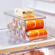 Load image into Gallery viewer, iDesign Plastic Beverage Fridge Organizer with Lid, Clear Plastic – 13.84” x 5.7” x 5.8” – Kitchen Storage Container with Versatile Design, Ideal for Pantry, Refrigerator or Cabinet Organization