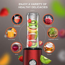 Load image into Gallery viewer, HadinEEon Blender with 3 Adjustable Speeds, Stainless Steel Personal Blender for Shakes and Smoothies, Powerful Smoothie Blender with 20oz & 10oz Tritan BPA Free Portable Travel Bottles