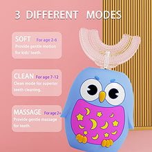 Load image into Gallery viewer, Kids Electric Toothbrush,U Shaped Ultrasonic Autobrush Toothbrush Kids with 3 Brush Heads,Whole Mouth Baby Toothbrush,3 Cleaning Modes, IPX7 Water Resistant for Toddler 2-12, Blue