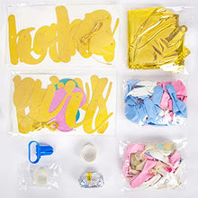 Load image into Gallery viewer, Gender Reveal Decorations - Pink and Blue Balloon Garland Arch Kit with 36''Gold Foil Moon&Stars Confetti Balloon Gender Reveal Banner for Gender Reveal Birthday Baby Shower Party Decorations Supplies