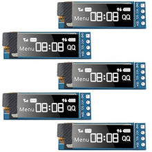 Load image into Gallery viewer, 5 Pieces I2C Display Module 0.91 Inch I2C OLED Display Module I2C OLED Screen Driver DC 3.3V~5V (White Display Color)