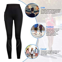 Load image into Gallery viewer, Women Weight Loss Hot Neoprene Sauna Sweat Pants with Side Pocket Workout Thighs Slimming Capris Leggings Body Shaper (Full Length Black, 2XL)