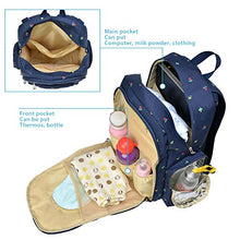 Load image into Gallery viewer, Qimiaobaby Multi-function Baby Diaper Bag Backpack with Changing Pad and Portable Insulated Pocket (Blue dots)