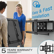 Load image into Gallery viewer, PERLESMITH Full Motion TV Wall Mount Bracket Dual Articulating Arms Bear up to 132lbs for Most 37-70 inch TV with Tilt, Swivel, Rotation fit LED, LCD, OLED, Plasma Flat Screen TV, Max VESA 600x400mm