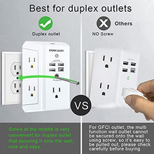 Load image into Gallery viewer, Outlet Extender with Night Light, USB Wall Charger, POWLIGHT 5-Outlet Surge Protector Power Strip with 4 USB Ports, 1680 Joules Multi Plug Outlet with Spaced Outlets for Home, Office, White