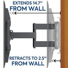 Load image into Gallery viewer, Mounting Dream TV Wall Mounts TV Bracket for 42-70 Inch TVs, Premium TV Mount, Full Motion TV Wall Mount with Articulating Arms, Max VESA 600x400mm and 100 LBS, Fits 16", 18", 24" Studs MD2296-24K