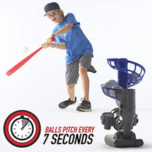 Load image into Gallery viewer, Franklin Sports MLB Electronic Baseball Pitching Machine - Includes Six Plastic Baseballs, Silver/Blue (6696S3)
