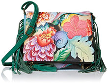Load image into Gallery viewer, Anna by Anuschka Women's Genuine Leather Flap-Over Cross Body | Hand Painted Original Artwork | Whimsical Garden