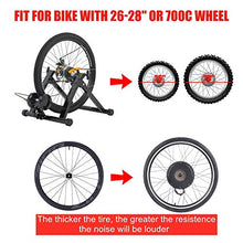 Load image into Gallery viewer, Walmann Bike Trainer Stand Portable Indoor Stationary Bicycle Exercise Magnetic Resistance with Front Wheel Riser Block and 6 Variable Speed Level, Quick Release - for Road & Mountain Bikes