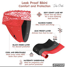 Load image into Gallery viewer, Leak Proof Bikini: Light-Medium Discharge Protection | Period Panties/Menstrual & Postpartum Underwear (MEDIUM, 2 PACK: RED + VIOLET)
