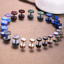 Load image into Gallery viewer, YADOCA 11 Pairs Stainless Steel Mens Womens Stud Earrings Set Ear Piercing Plugs Tunnel Fake Ear Gauge Barbell Screw Stud Flat Back 16G 18G